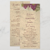 Vineyard Wedding Elegant Rustic Watercolor Program Programm (Vorne/Hinten)