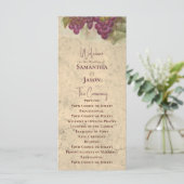 Vineyard Wedding Elegant Rustic Watercolor Program Programm (Stehend Vorderseite)