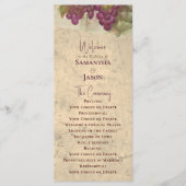 Vineyard Wedding Elegant Rustic Watercolor Program Programm (Vorderseite)
