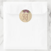 Vineyard Wedding Monogram Personalized Initials Runder Aufkleber (Tasche)