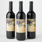 Vineyard  Winery Wedding  Grapevines Weinetikett (Flaschen)