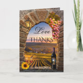 Vineyard Winery Wedding Photo Thank You Card Dankeskarte (Vorderseite)