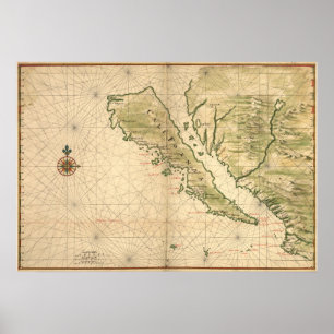 Vingboons "California as an Island" (1650) Reprint Poster