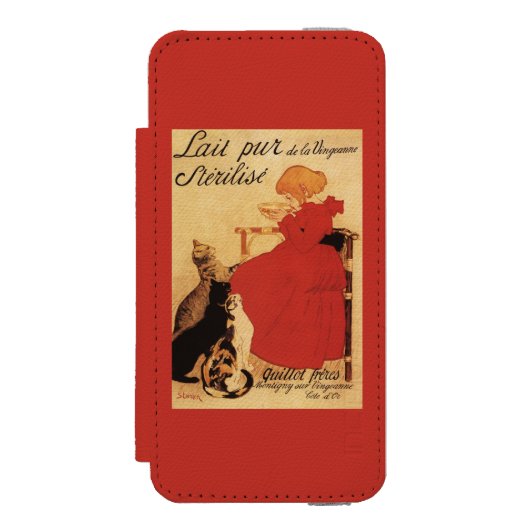 Vingeanne Milch-Mädchen mit Katzen Incipio iPhone Geldbeutel-Hülle (Folio Vorderseite)