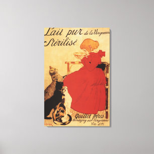 Vingeanne Milch-Mädchen mit Katzen Leinwanddruck