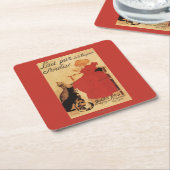 Vingeanne Milch-Mädchen mit Katzen Rechteckiger Pappuntersetzer (angewinkelt)