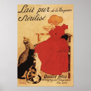 Vingeanne Milk Girl mit Katzen Poster