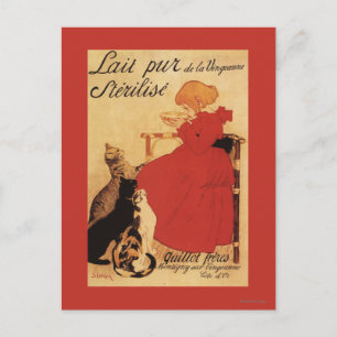 Vingeanne Milk Girl mit Katzen Postkarte