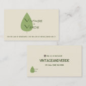 VingtageandVerde Visitenkarte (Vorne/Hinten)