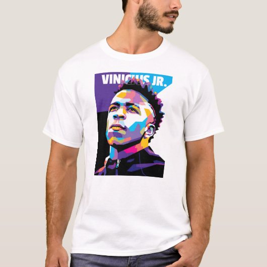 Vinicius Jr. in WPAP Style T-Shirt (Vorderseite)