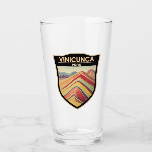 Vinicunca Peru Reisen Vintag Glas (Vorderseite)