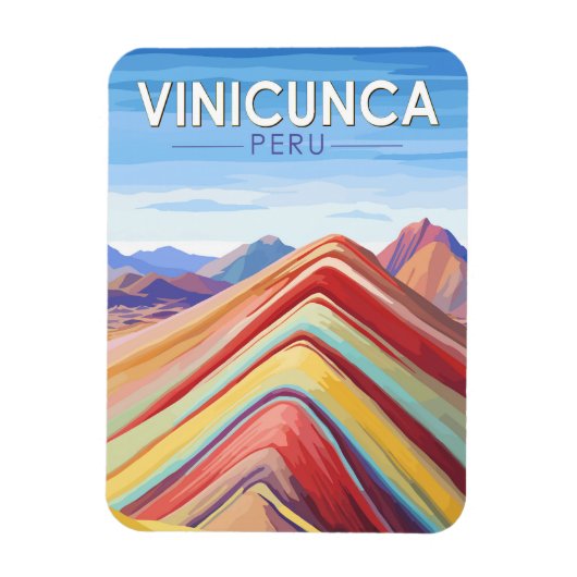 Vinicunca Peru Reisen Vintag Magnet (Vertikal)