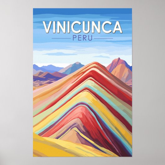 Vinicunca Peru Reisen Vintag Poster (Vorne)
