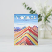 Vinicunca Peru Reisen Vintag Postkarte (Stehend Vorderseite)