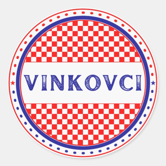 Vinkovci City Pride Emblem – Croatian Identity Runder Aufkleber (Vorderseite)