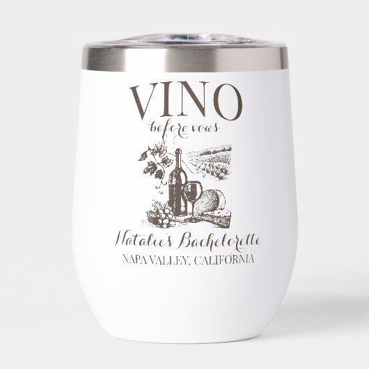 Vino Before Vows Bach Custom Weinkeller Bacheloret (Vorderseite)