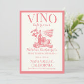 Vino Before Vows Bach Custom Weinkeller Bacheloret Einladung (Stehend Vorderseite)