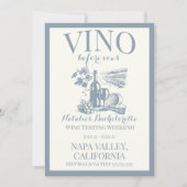 Vino Before Vows Bach Custom Weinkeller Bacheloret Einladung (Vorderseite)