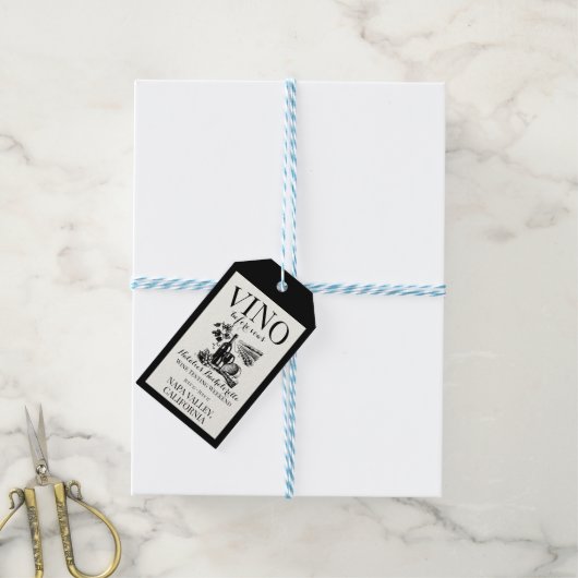 Vino Before Vows Bach Custom Weinkeller Bacheloret Geschenkanhänger (Mit Garn)