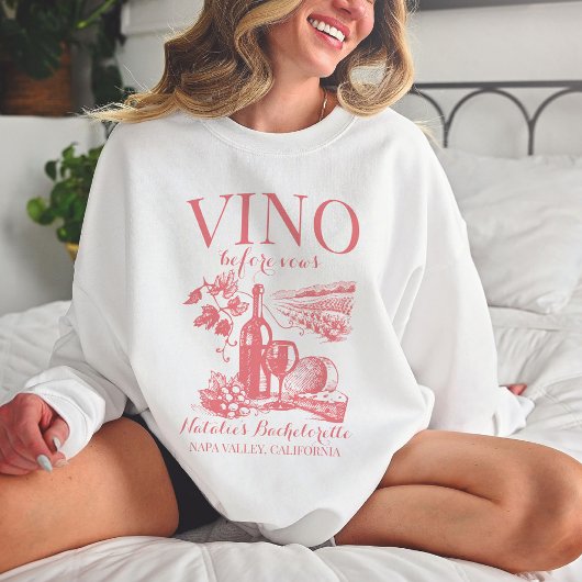 Vino Before Vows Bach Custom Weinkeller Bacheloret Sweatshirt