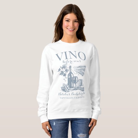 Vino Before Vows Bach Custom Weinkeller Bacheloret Sweatshirt (Vorne ganz)