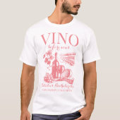 Vino Before Vows Bach Custom Weinkeller Bacheloret T-Shirt (Vorderseite)