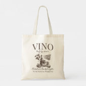 Vino Before Vows Bach Custom Weinkeller Bacheloret Tragetasche (Rückseite)