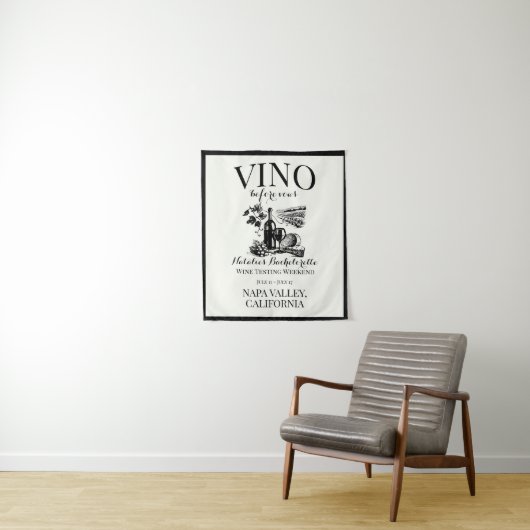 Vino Before Vows Bach Custom Weinkeller Bacheloret Wandteppich (Beispiel)