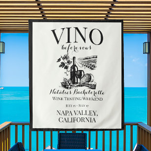 Vino Before Vows Bach Custom Weinkeller Bacheloret Wandteppich