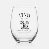 Vino Before Vows Bach Custom Weinkeller Bacheloret Weinglas Ohne Stiel (Vorderseite)