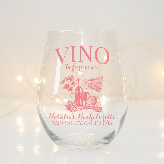 Vino Before Vows Bach Custom Weinkeller Bacheloret Weinglas Ohne Stiel