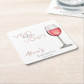 Vino Before Vows Bachelorette / Brautparty Rechteckiger Pappuntersetzer (angewinkelt)