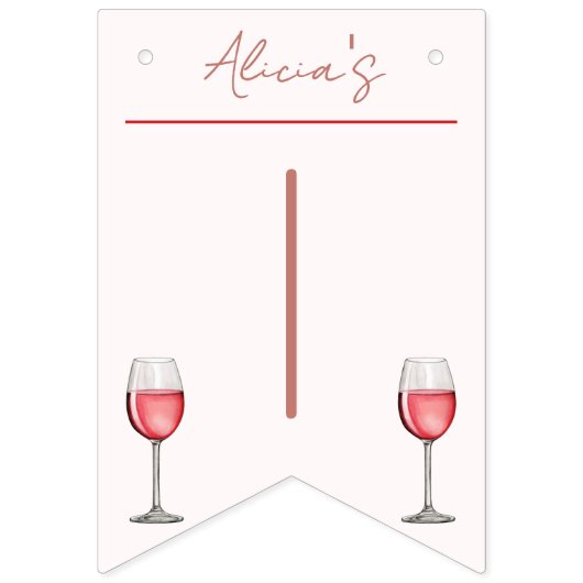 Vino Before Vows Bachelorette / Brautparty Wimpelkette (Zweite Fahne)