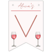 Vino Before Vows Bachelorette / Brautparty Wimpelkette (Erste Fahne)