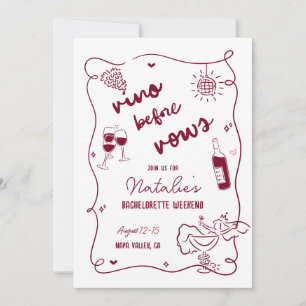 Vino Before Vows Bachelorette Schifffahrt & Einlad Einladung