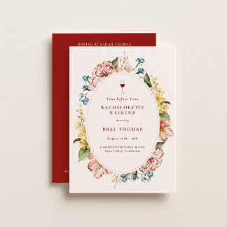 Vino Before Vows Bachelorette Weekend Einladung