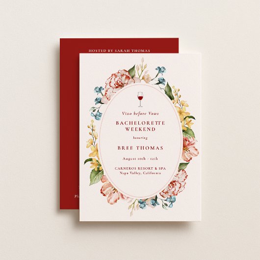 Vino Before Vows Bachelorette Weekend Einladung
