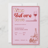 Vino Before Vows Bachelorette Weekend Tour Einladung (Vorderseite)