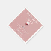 Vino Before Vows Blush Rosa Roter Wein Brautparty Serviette (Ecke)