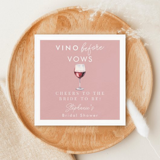 Vino Before Vows Blush Rosa Roter Wein Brautparty Serviette