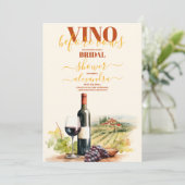 Vino Before Vows Brautparty Bachelorette Einladung (Stehend Vorderseite)