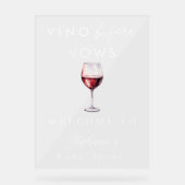 Vino Before Vows Brautparty Clear Welcome Sign Acrylschild (Vorderseite)