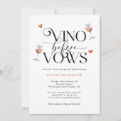 Vino Before Vows Brautparty Einladung (Vorderseite)