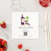 Vino Before Vows Brautparty QR-Code Foto-Sharing Serviette (Beispiel)