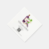 Vino Before Vows Brautparty QR-Code Foto-Sharing Serviette (Ecke)