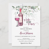 Vino Before Vows Brautparty (Rot) Einladung (Vorderseite)