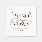 Vino Before Vows Brautparty Serviette (Vorderseite)