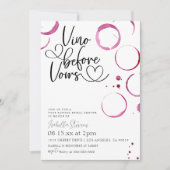 Vino Before Vows Bridal Dusche Einladung (Vorderseite)
