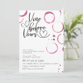 Vino Before Vows Bridal Dusche Einladung (Stehend Vorderseite)