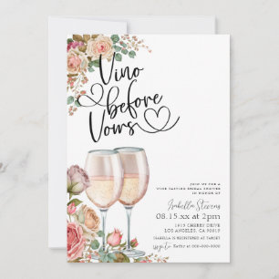 Vino Before Vows Bridal Dusche Einladung